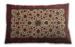 Traditional Classic Rectangular Saffron Red Lumbar Throw Pillow, 13 inch by 19 inch, lbtr1749