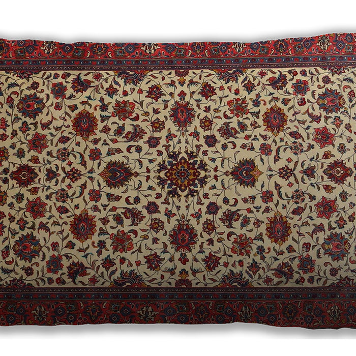 Traditional Classic Rectangular Saffron Red Lumbar Throw Pillow, 13 inch by 19 inch, lbtr1749