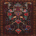 Square Traditional Dark Brown Persian Rug, tr1751