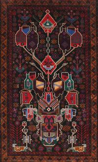 Machine Washable Traditional Dark Brown Rug, wshtr1751