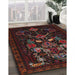 Traditional Dark Brown Persian Rug in Family Room, tr1751