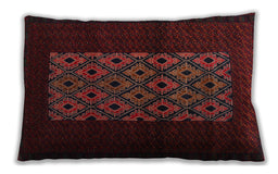 Traditional Classic Rectangular Wine Red Lumbar Throw Pillow, 13 inch by 19 inch, lbtr1752