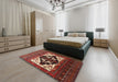 Traditional Rust Pink Persian Rug in a Bedroom, tr1757