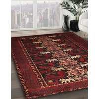 Traditional Cranberry Red Animal Rug, tr1758