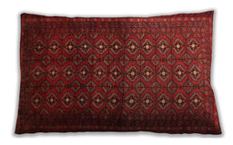 Traditional Classic Rectangular Fire Brick Red Lumbar Throw Pillow, 13 inch by 19 inch, lbtr1759
