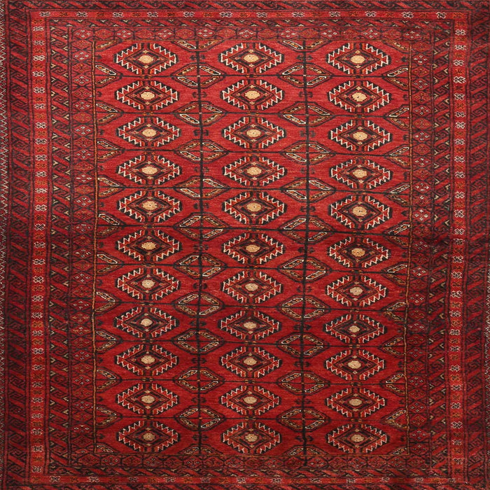 Square Traditional Fire Brick Red Southwestern Rug, tr1759