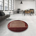 Round Machine Washable Traditional Red Wine or Wine Red Rug in a Office, wshtr1760