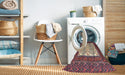 Machine Washable Traditional Brown Red Rug in a Washing Machine, wshtr1761