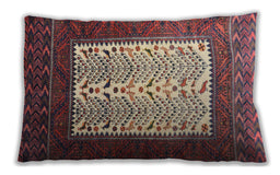 Traditional Classic Rectangular Brown Red Lumbar Throw Pillow, 13 inch by 19 inch, lbtr1761