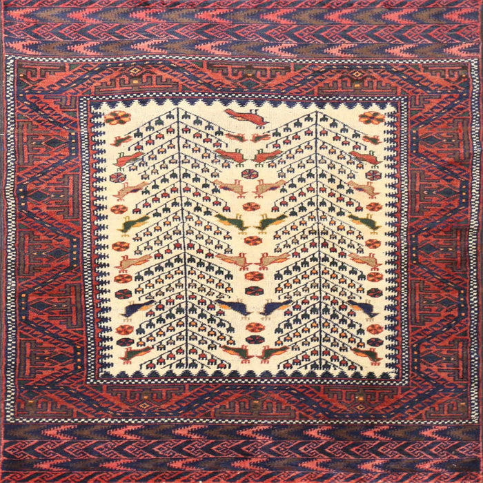 Square Traditional Brown Red Persian Rug, tr1761