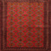 Square Traditional Fire Brick Red Southwestern Rug, tr1762