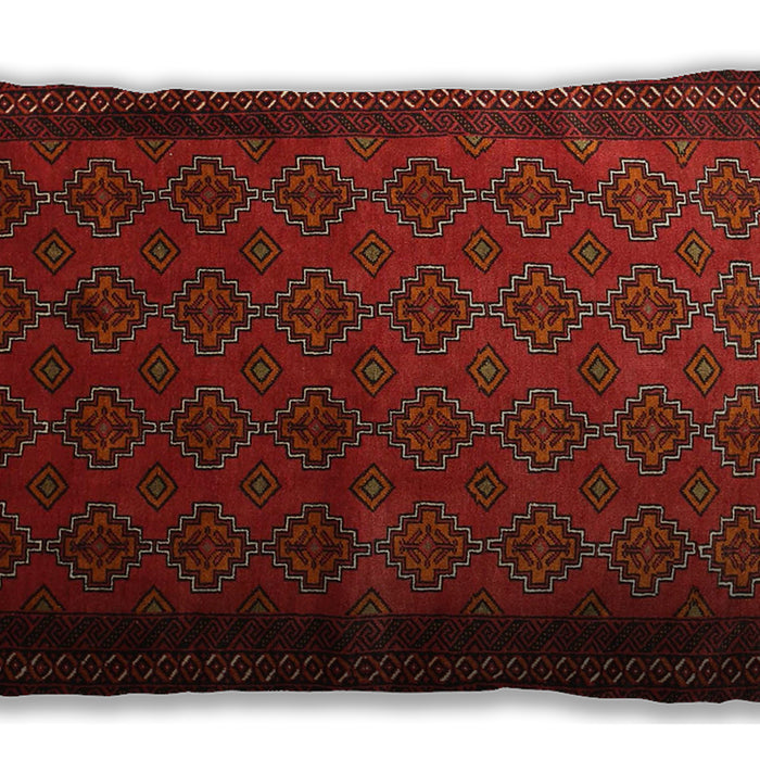 Traditional Classic Rectangular Fire Brick Red Lumbar Throw Pillow, 13 inch by 19 inch, lbtr1762