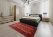 Traditional Red Southwestern Rug in a Bedroom, tr1763