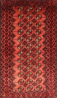 Machine Washable Traditional Red Rug, wshtr1763