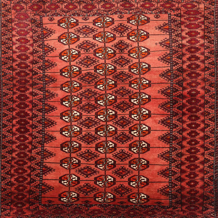 Round Machine Washable Traditional Red Rug, wshtr1763