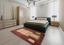 Traditional Red Persian Rug in a Bedroom, tr1764