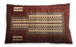 Traditional Classic Rectangular Tomato Red Lumbar Throw Pillow, 13 inch by 19 inch, lbtr1764