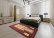 Machine Washable Traditional Tomato Red Rug in a Bedroom, wshtr1764