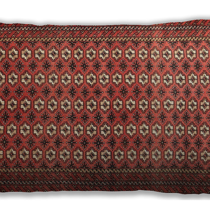 Traditional Classic Rectangular Tomato Red Lumbar Throw Pillow, 13 inch by 19 inch, lbtr1765