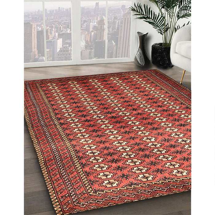 Traditional Red Persian Rug in Family Room, tr1765