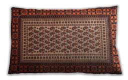 Traditional Classic Rectangular Orange Brown Lumbar Throw Pillow, 13 inch by 19 inch, lbtr1766