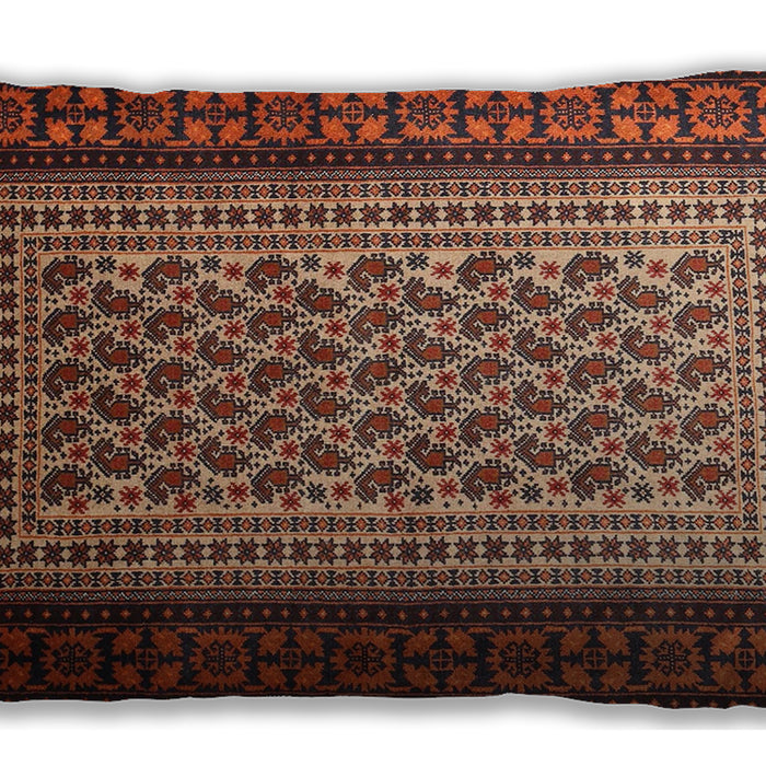 Traditional Classic Rectangular Orange Brown Lumbar Throw Pillow, 13 inch by 19 inch, lbtr1766