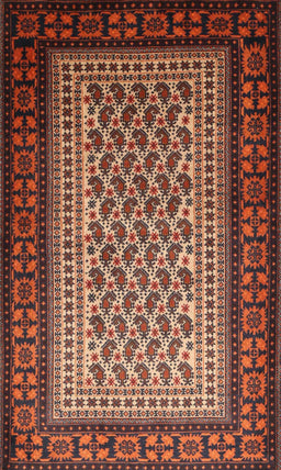 Machine Washable Traditional Orange Brown Rug, wshtr1766