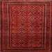 Round Machine Washable Traditional Fire Brick Red Rug, wshtr1767