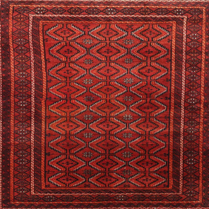 Square Traditional Fire Brick Red Southwestern Rug, tr1767