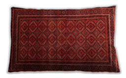 Traditional Classic Rectangular Fire Brick Red Lumbar Throw Pillow, 13 inch by 19 inch, lbtr1767