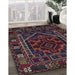 Traditional Dark Scarlet Red Persian Rug in Family Room, tr1769