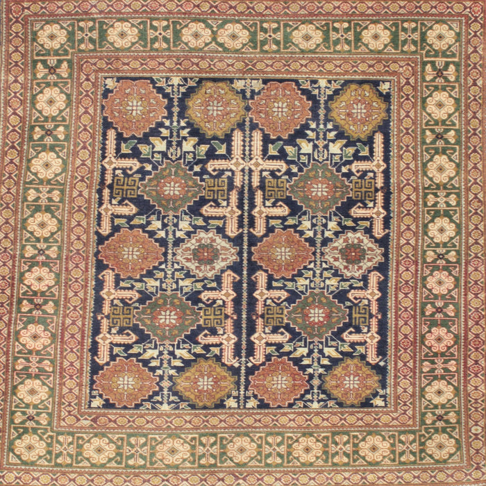 Square Traditional Sienna Brown Persian Rug, tr176