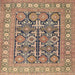 Square Traditional Sienna Brown Persian Rug, tr176