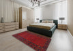 Machine Washable Traditional Red Rug in a Bedroom, wshtr1774