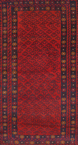 Machine Washable Traditional Red Rug, wshtr1774