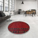 Round Traditional Red Southwestern Rug in a Office, tr1774