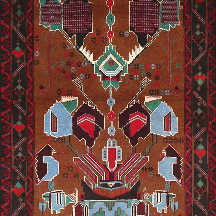 Traditional Chestnut Brown Persian Rug, tr1775