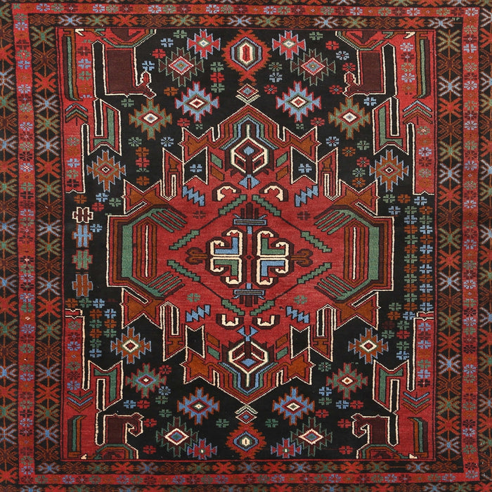 Square Traditional Reddish Brown Persian Rug, tr1776