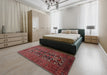 Machine Washable Traditional Cherry Red Rug in a Bedroom, wshtr1778