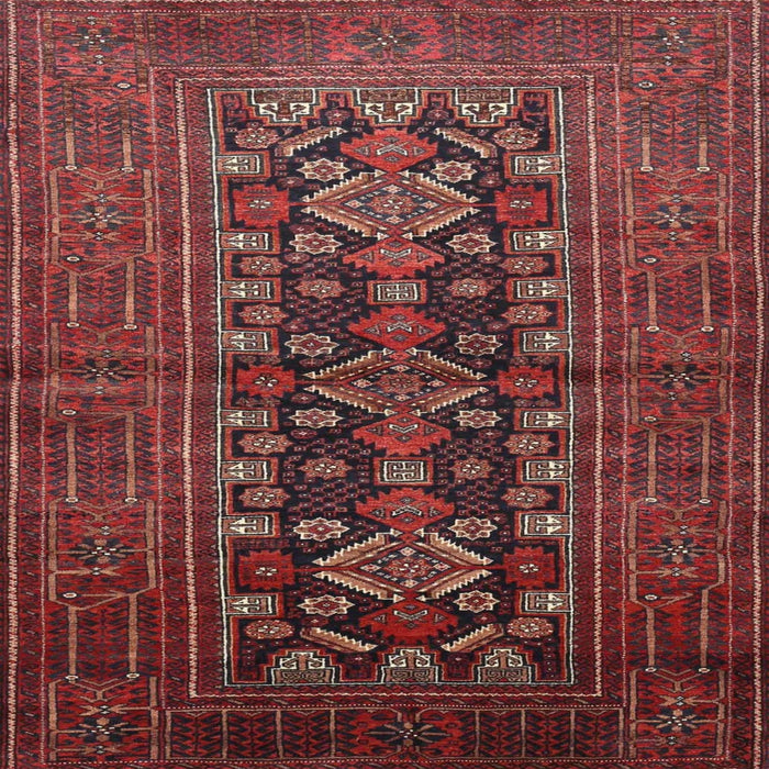 Square Traditional Cherry Red Persian Rug, tr1778