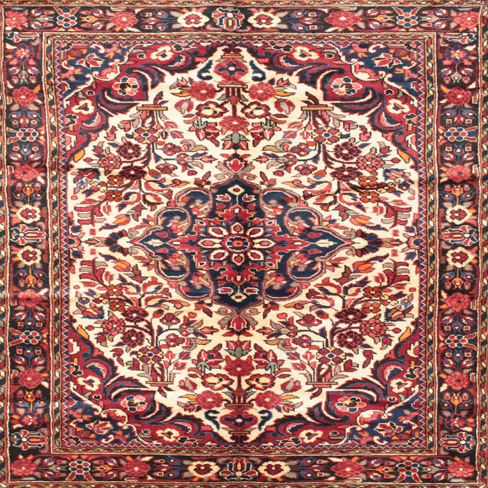 Square Traditional Fire Brick Red Persian Rug, tr177