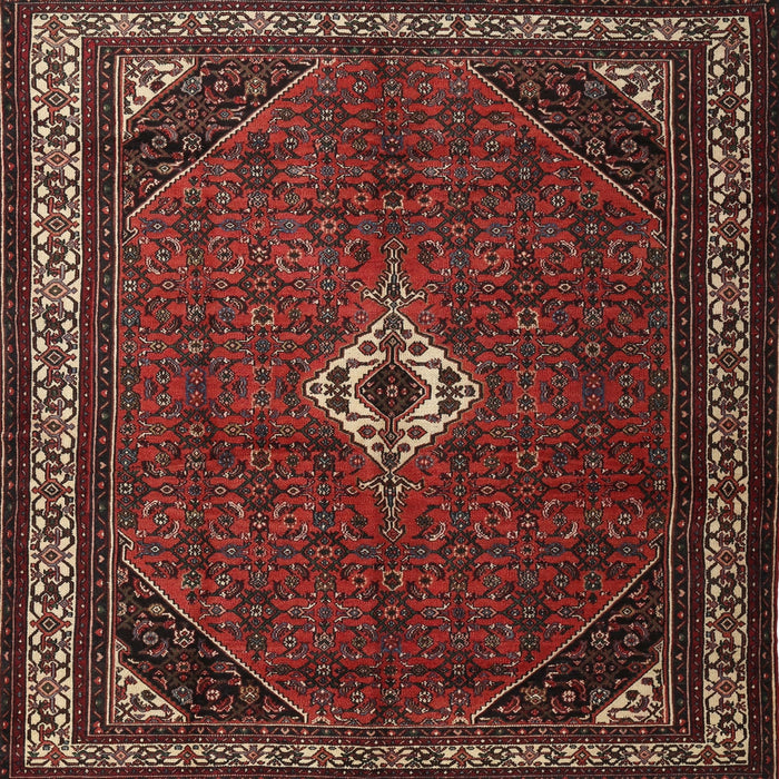 Round Machine Washable Traditional Sienna Brown Rug, wshtr1780