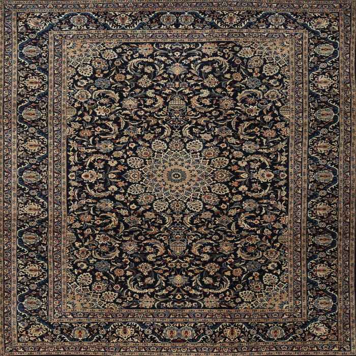 Round Machine Washable Traditional Dark Almond Brown Rug, wshtr1781