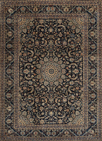 Machine Washable Traditional Dark Almond Brown Rug, wshtr1781