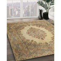 Traditional Light Brown Medallion Rug, tr1782