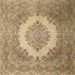 Round Machine Washable Traditional Light Brown Rug, wshtr1782