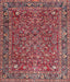 Machine Washable Traditional Rosy Pink Rug, wshtr1783