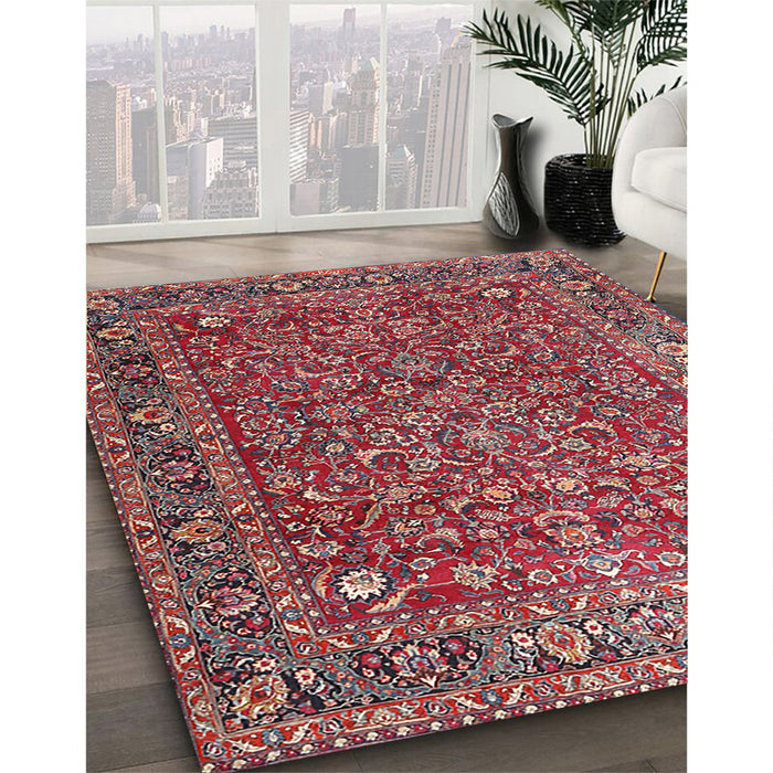 Traditional Pink Persian Rug in Family Room, tr1783