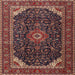 Square Traditional Orange Salmon Pink Medallion Rug, tr1784