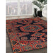 Traditional Chestnut Brown Persian Rug in Family Room, tr1785